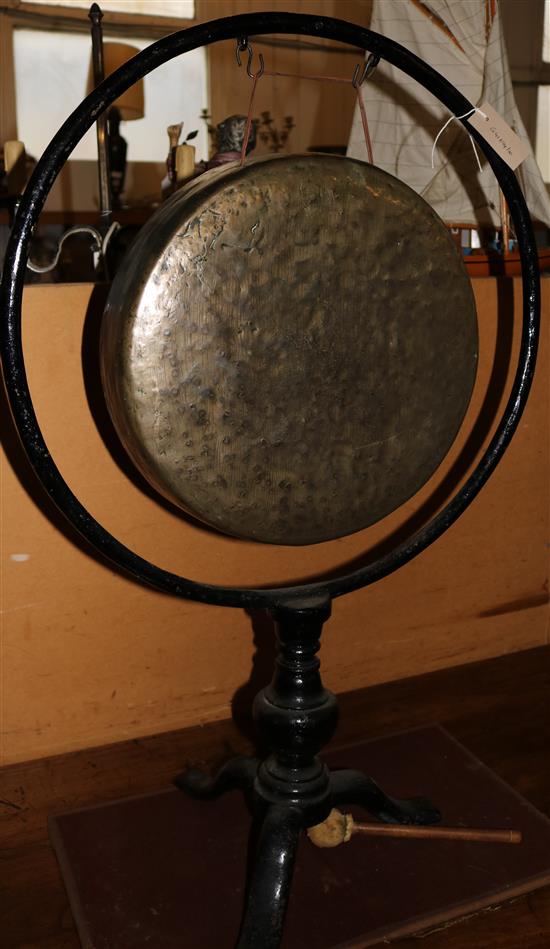 Gong on a metal stand